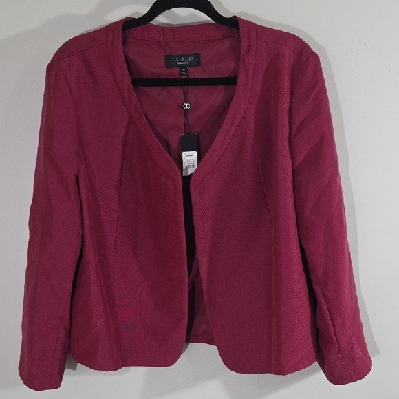 NWT Talbots Fuscia Cotton Silk Blazer - Picture 2 of 7
